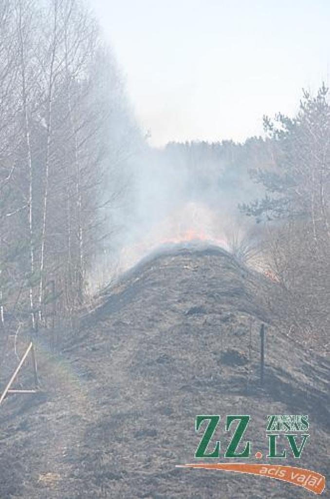 Neskatoties uz vairākkārtējiem brīdinājumiem nededzināt veco zāli, trešdien ap pusdienlaiku kāds Tušķos bija izlēmis rīkoties pretēji un pielaidis kūlai uguni.
