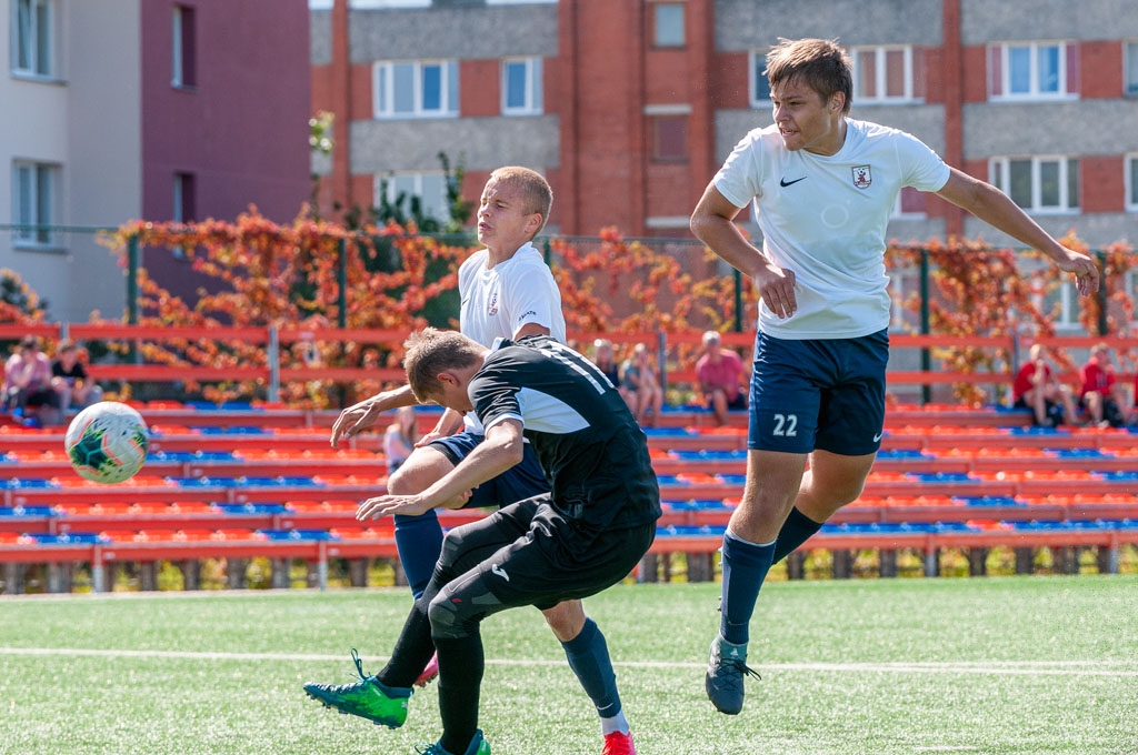 Jaunatnes čempionāta futbolā meistarības grupas U-18 vecuma jauniešu otrās kārtas spēle starp FS “Jelgava” un Jēkabpils SS komandām 2020. gada 15. jūlijā