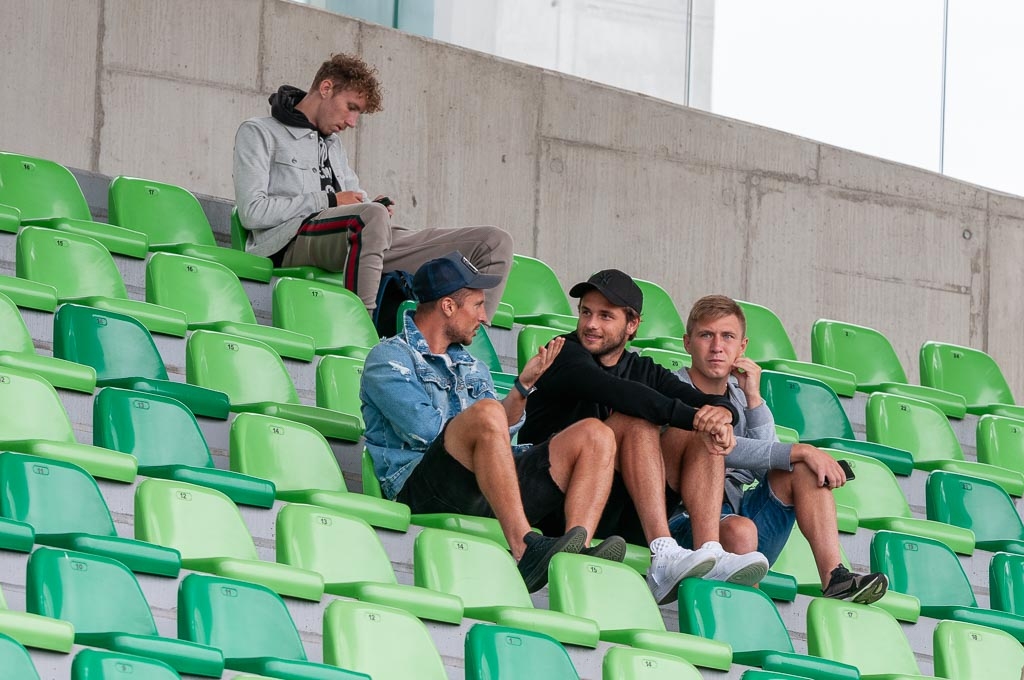 FK "Jelgava" futbolisti (no kreisās puses): Igors Kozlovs, Ņikita Ivanovs, Artjoms Radčenko.